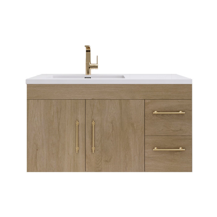 Latitude Run® Spring 41.75'' Wall Mounted Single Bathroom Vanity with